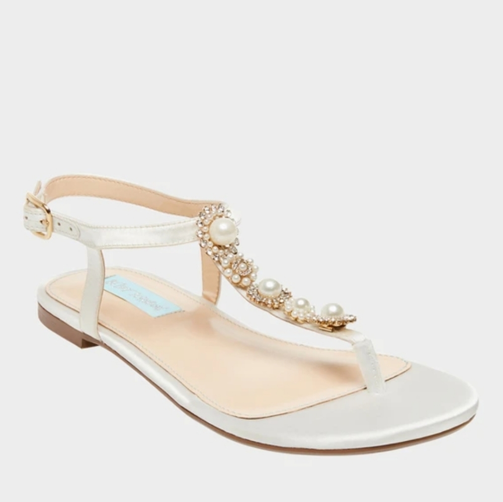 Betsey Johnson Laur Ivory Wedding Sandals -7.5